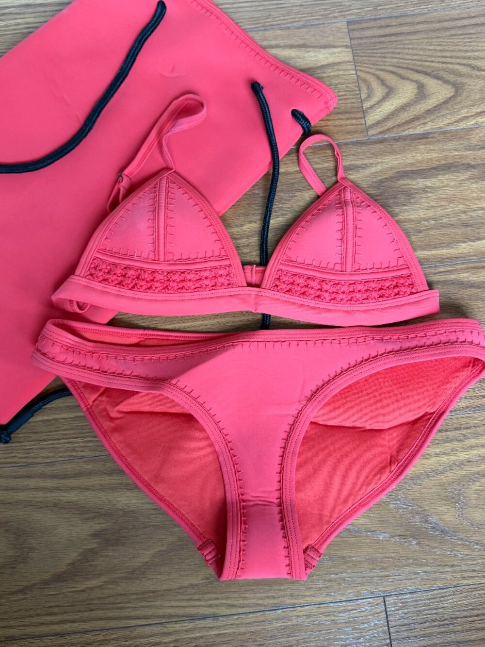 Triangl Red Neoprene Bikini - XS
